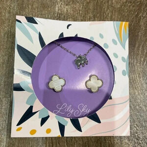 Lily Sky  | Earrings & Elephant 🐘 Necklace